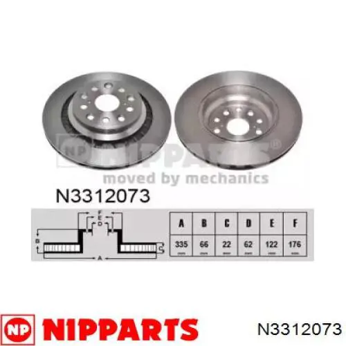 Тормозные диски N3312073 Nipparts