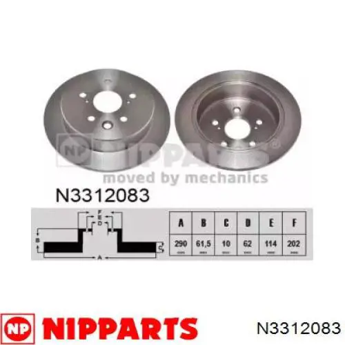 Тормозные диски N3312083 Nipparts