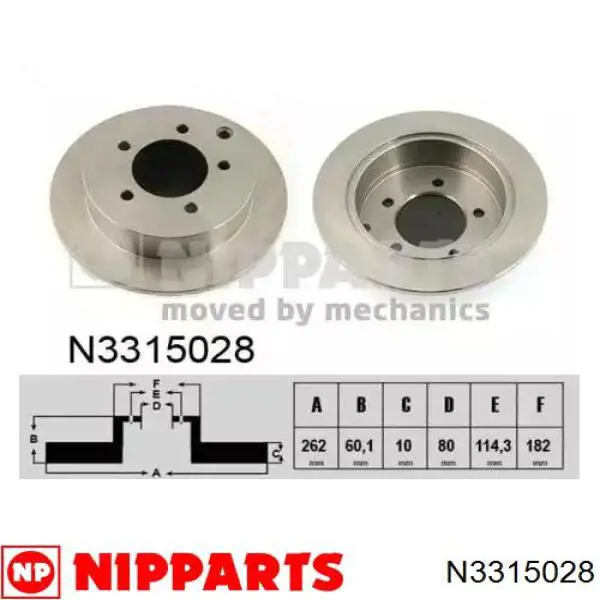 N3315028 Nipparts диск тормозной задний