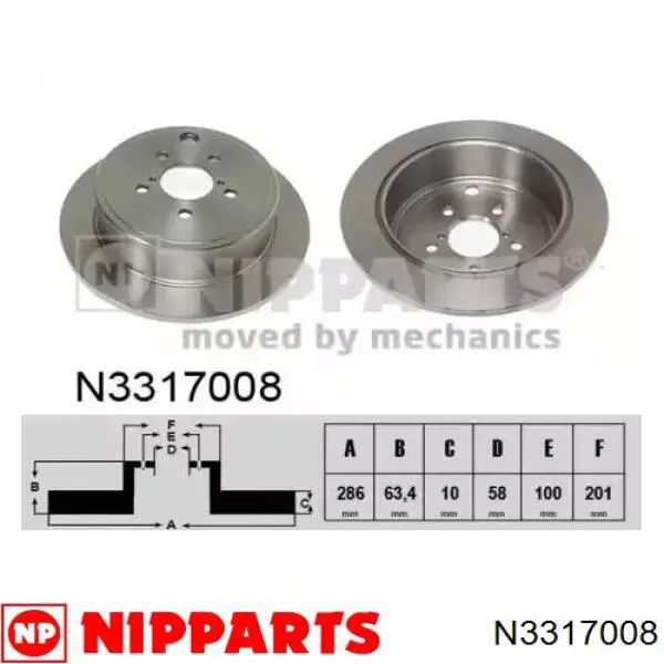 N3317008 Nipparts диск тормозной задний
