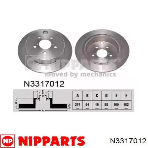 Тормозные диски N3317012 Nipparts
