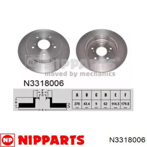 N3318006 Nipparts тормозные диски