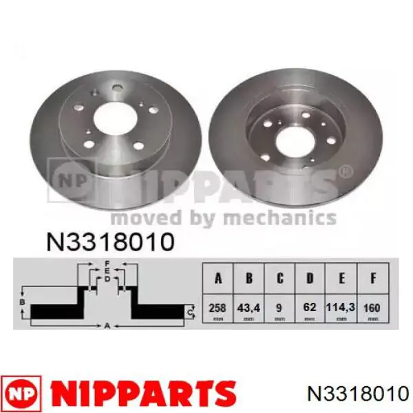 Тормозные диски N3318010 Nipparts