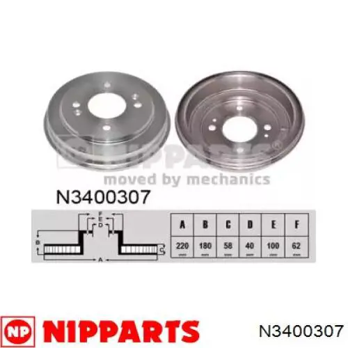 Тормозной барабан N3400307 Nipparts