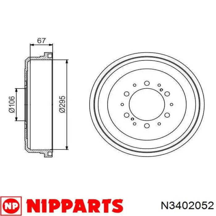 Купить N3402052 Nipparts Тормозной барабан