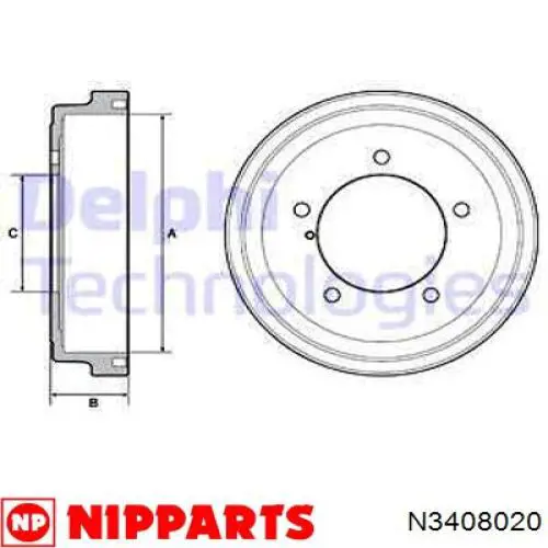 Тормозной барабан N3408020 Nipparts