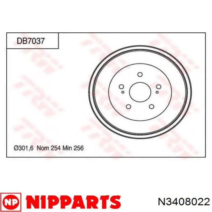 Тормозной барабан N3408022 Nipparts