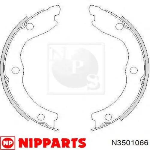 N3501066 Nipparts Тормозные колодки ручника
