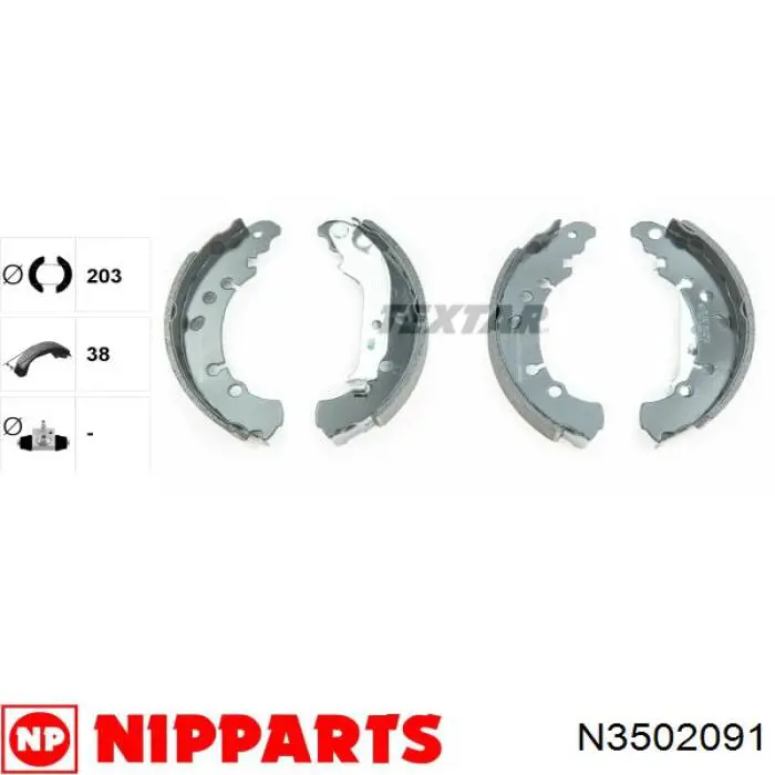 Тормоза рабочие задние ножные и тормозные барабаны Nipparts N3502091 цена, от 22.97 USD