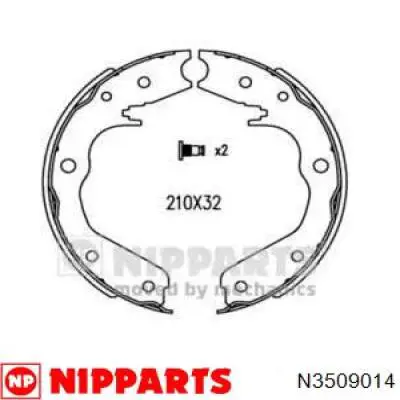 N3509014 Nipparts sapatas do freio traseiras de tambor