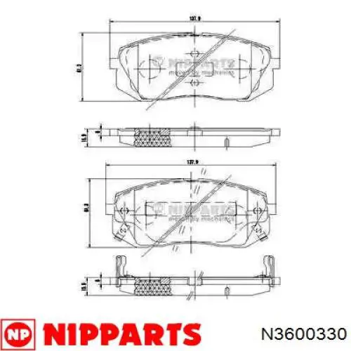 Передние тормозные колодки N3600330 Nipparts