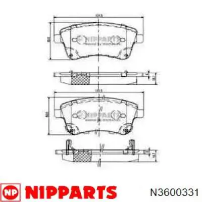 Передние тормозные колодки N3600331 Nipparts