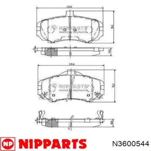 Передние тормозные колодки N3600544 Nipparts