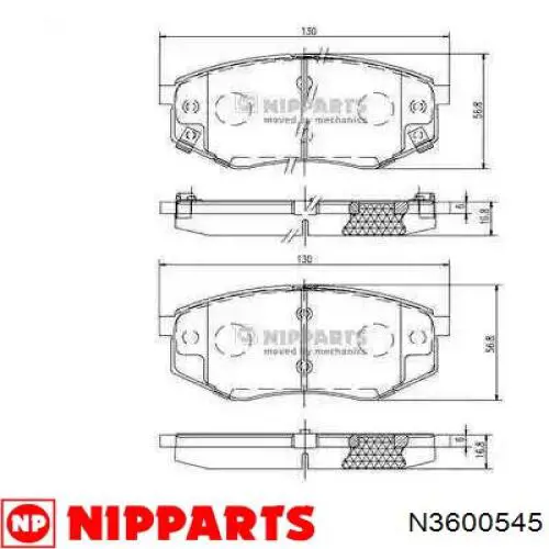 Передние тормозные колодки N3600545 Nipparts