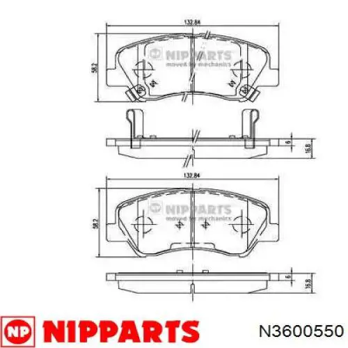 Передние тормозные колодки N3600550 Nipparts