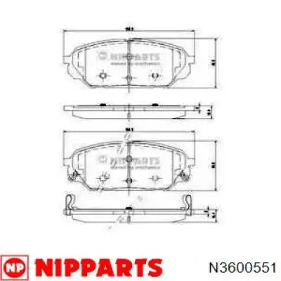 Передние тормозные колодки N3600551 Nipparts