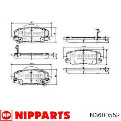 Передние тормозные колодки N3600552 Nipparts