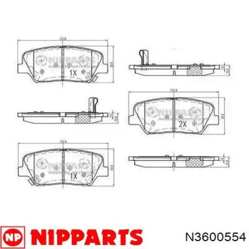 Передние тормозные колодки N3600554 Nipparts