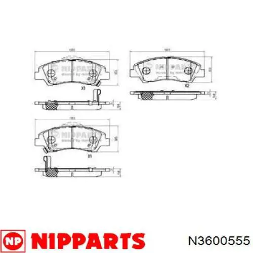 Передние тормозные колодки N3600555 Nipparts