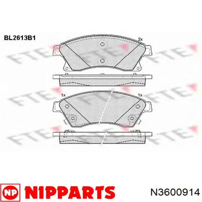 Колодки Nipparts N3600914 цена, от 19.63 USD