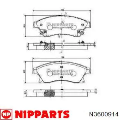 Купить N3600914 Nipparts Колодки тормозные
