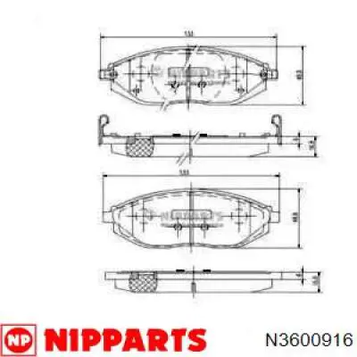 N3600916 Nipparts колодки тормозные передние дисковые