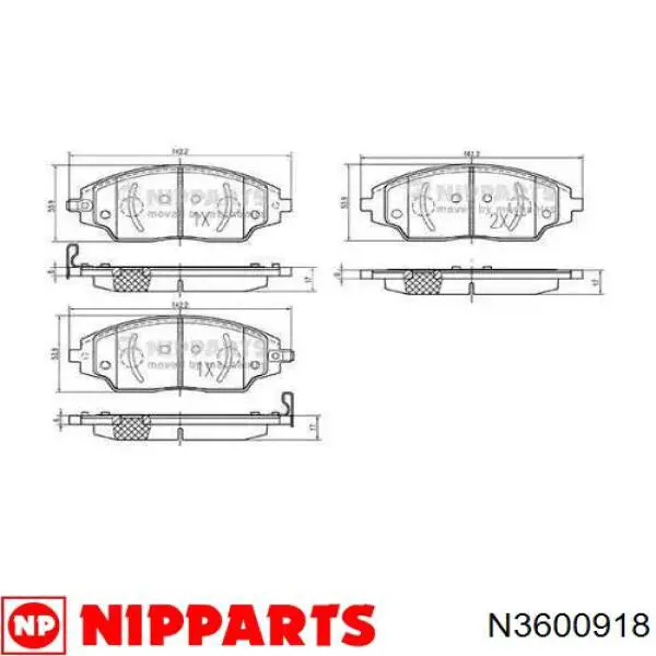 Передние тормозные колодки N3600918 Nipparts