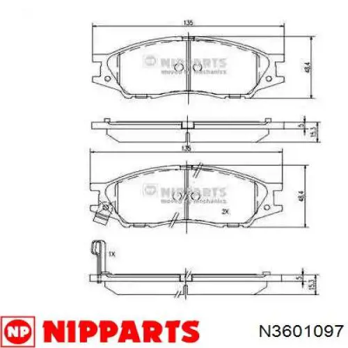 Передние тормозные колодки N3601097 Nipparts