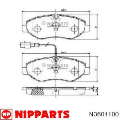 N3601100 Nipparts колодки тормозные передние дисковые