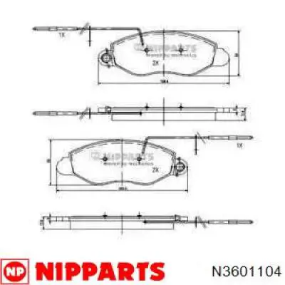 Передние тормозные колодки N3601104 Nipparts