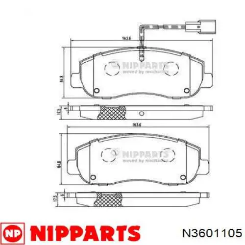 Передние тормозные колодки N3601105 Nipparts