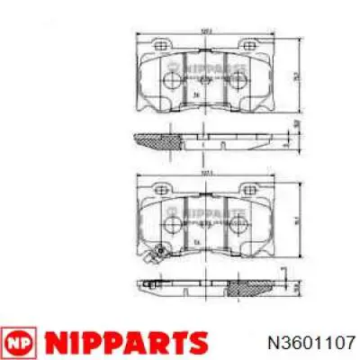 N3601107 Nipparts колодки тормозные передние дисковые