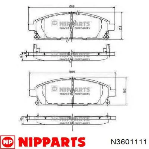 N3601111 Nipparts Колодки передние
