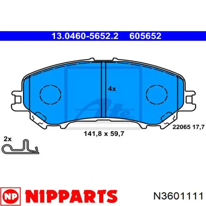 Колодки Nipparts N3601111 цена, от 28.81 USD