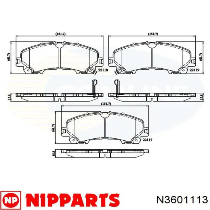 Колодки Nipparts N3601113 цена, от 33.94 USD