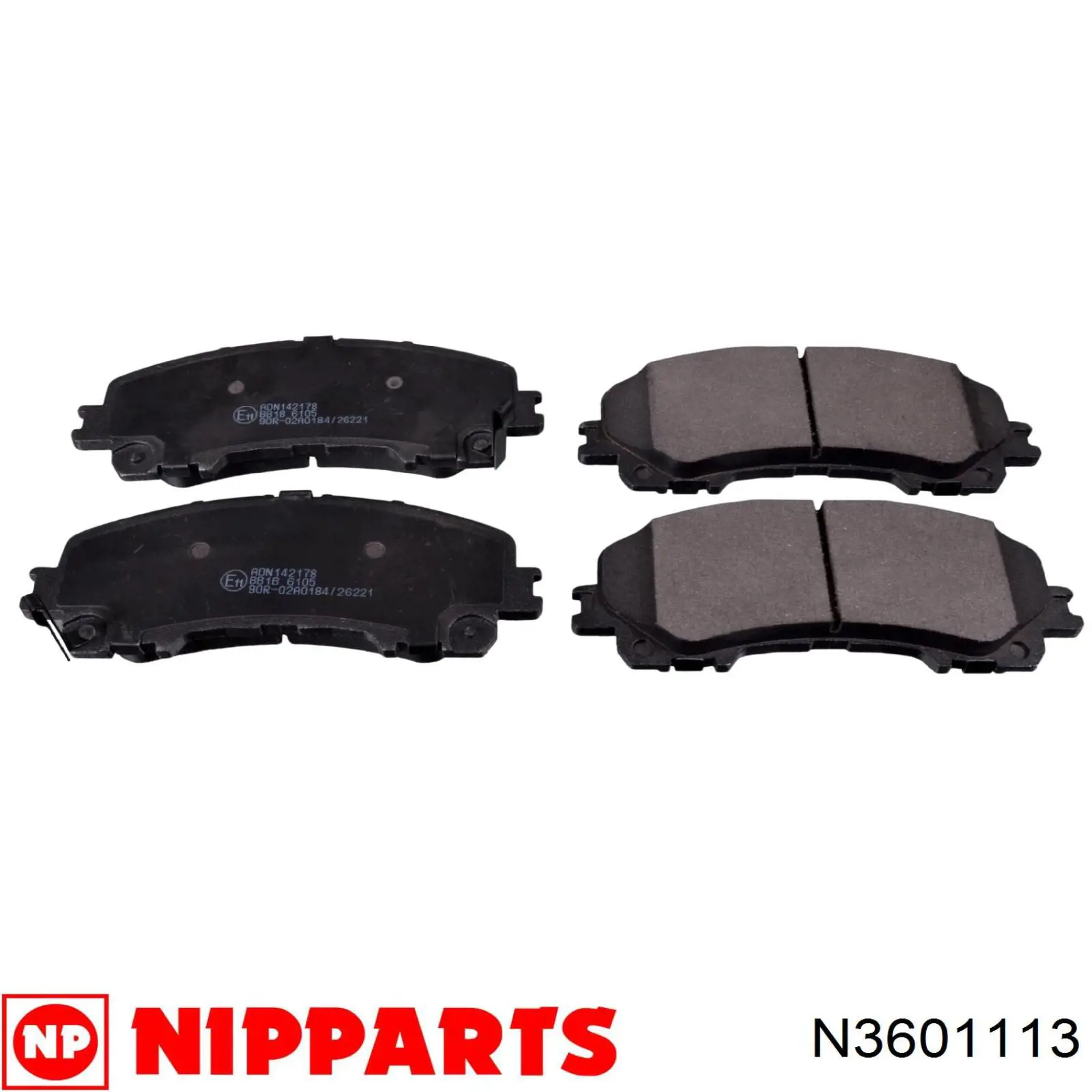 N3601113 Nipparts sapatas do freio dianteiras de disco