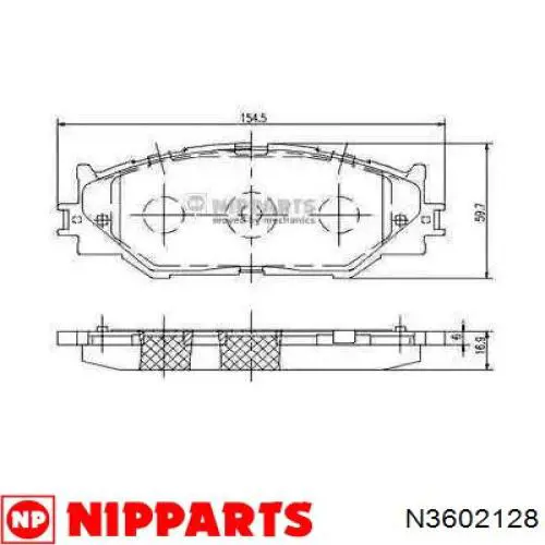 Передние тормозные колодки N3602128 Nipparts