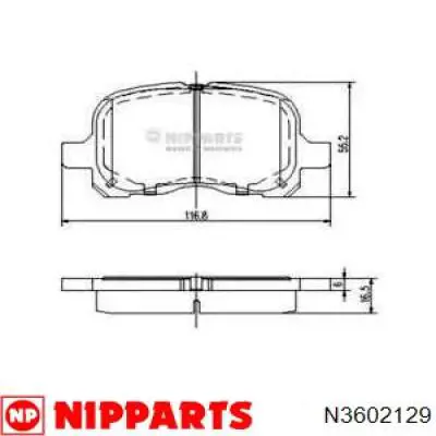 N3602129 Nipparts передние тормозные колодки