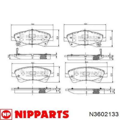 N3602133 Nipparts колодки тормозные передние дисковые
