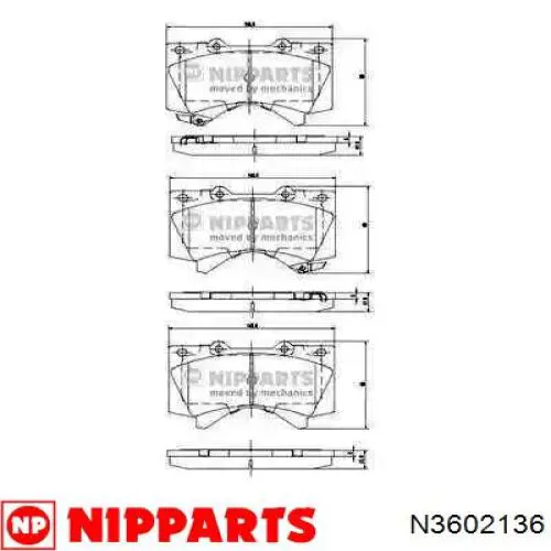 Передние тормозные колодки N3602136 Nipparts