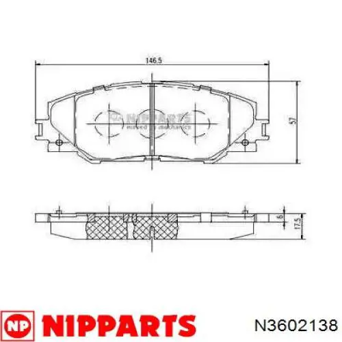N3602138 Nipparts колодки тормозные передние дисковые
