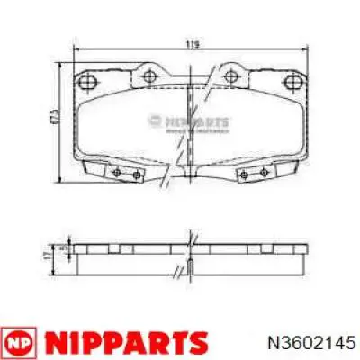 Передние тормозные колодки N3602145 Nipparts