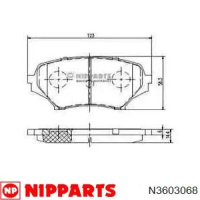 Передние тормозные колодки N3603068 Nipparts