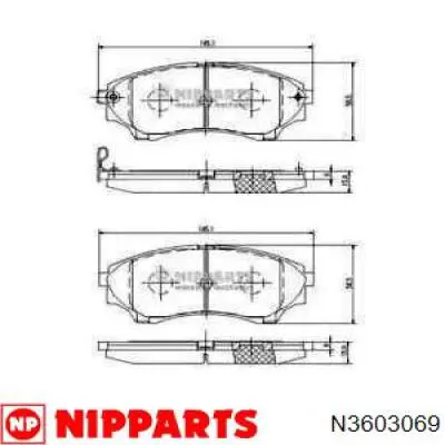 Передние тормозные колодки N3603069 Nipparts