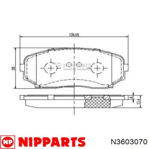 Передние тормозные колодки N3603070 Nipparts