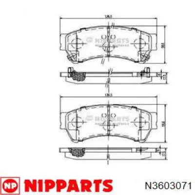 N3603071 Nipparts колодки тормозные передние дисковые