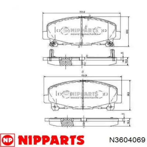 N3604069 Nipparts Колодки передние