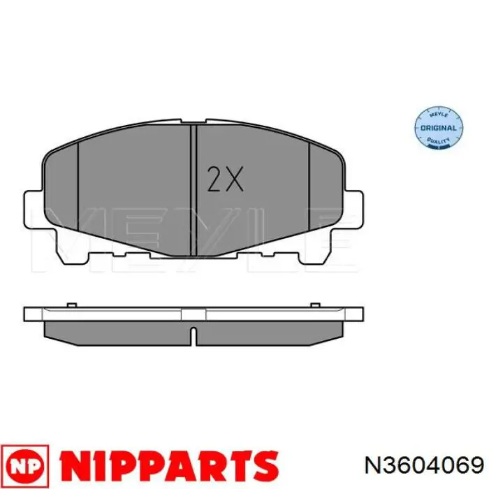 Купить N3604069 Nipparts Колодки тормозные