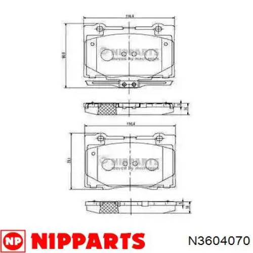 Передние тормозные колодки N3604070 Nipparts