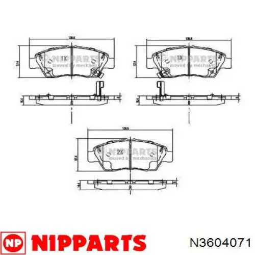 Передние тормозные колодки N3604071 Nipparts